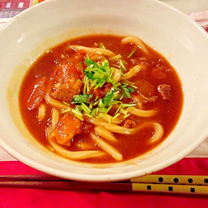 残ったカレーでカレーうどん